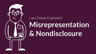 Misrepresentation and Nondisclosure  Contracts  Defenses amp Excuses [upl. by Yentruok]