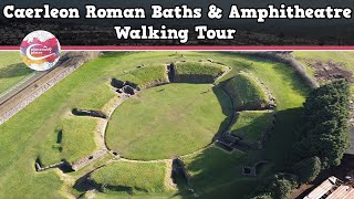 CAERLEON ROMAN BATHS amp AMPHITHEATRE WALES  Walking Tour  Pinned on Places [upl. by Goldsworthy]