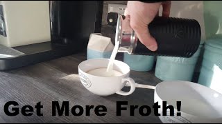 How to Get More Froth from Your Nespresso Coffee Aeroccino  Nespresso tips and help [upl. by Pavla679]