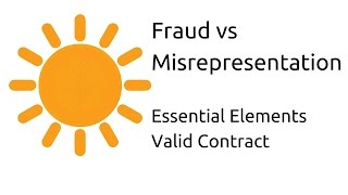 Fraud vs Misrepresentation  Other Essential Elements of a Valid Contract  CA CPT  CS amp CMA [upl. by Lletnahc82]